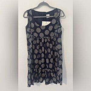 Red Valentino Navy Polka Dot Short Dress Babydoll Empire Waist Ruffles NO SIZE